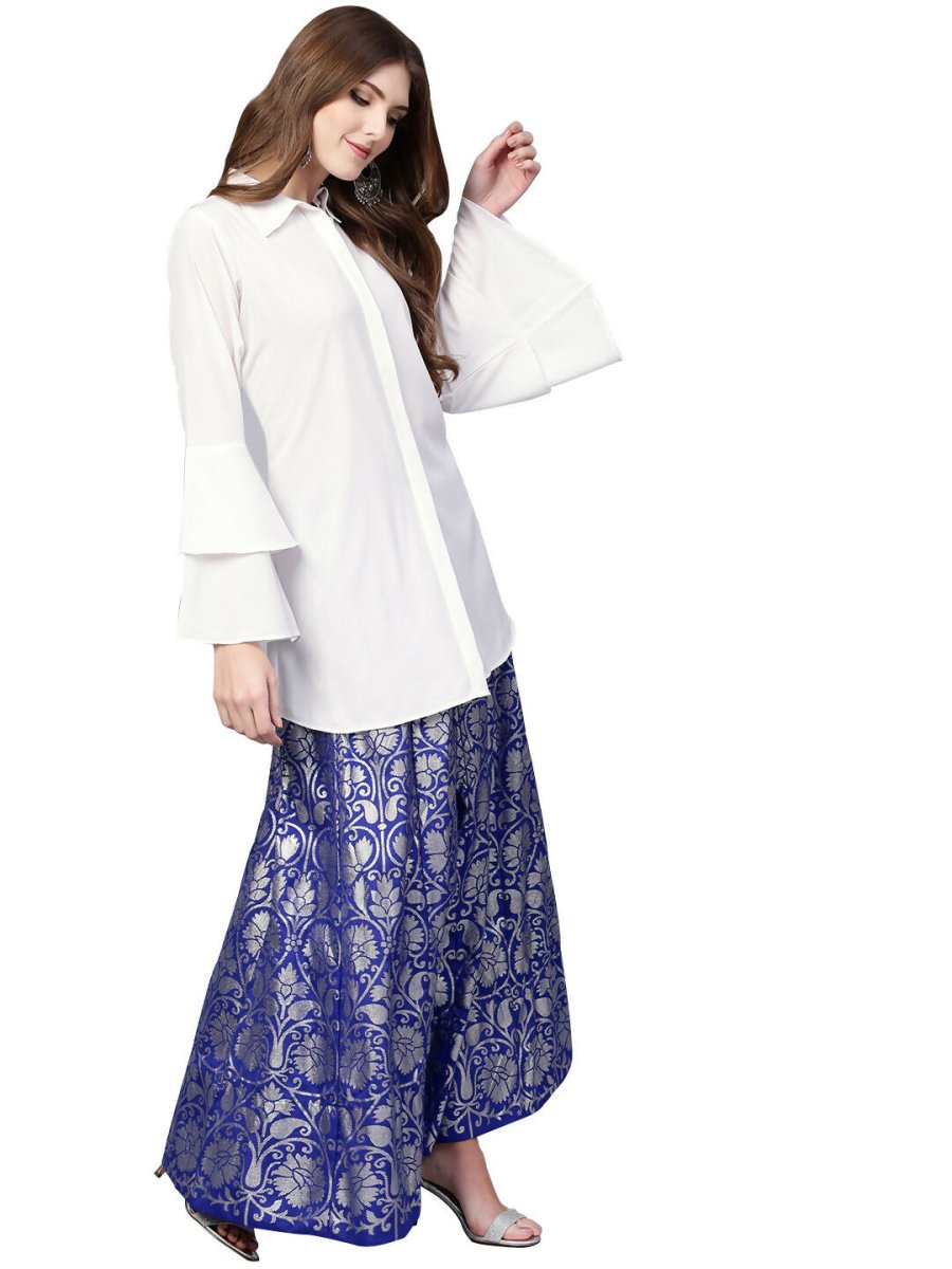 Ahalyaa Women's Traditional Wea Co-ods - White - Swadesiicart