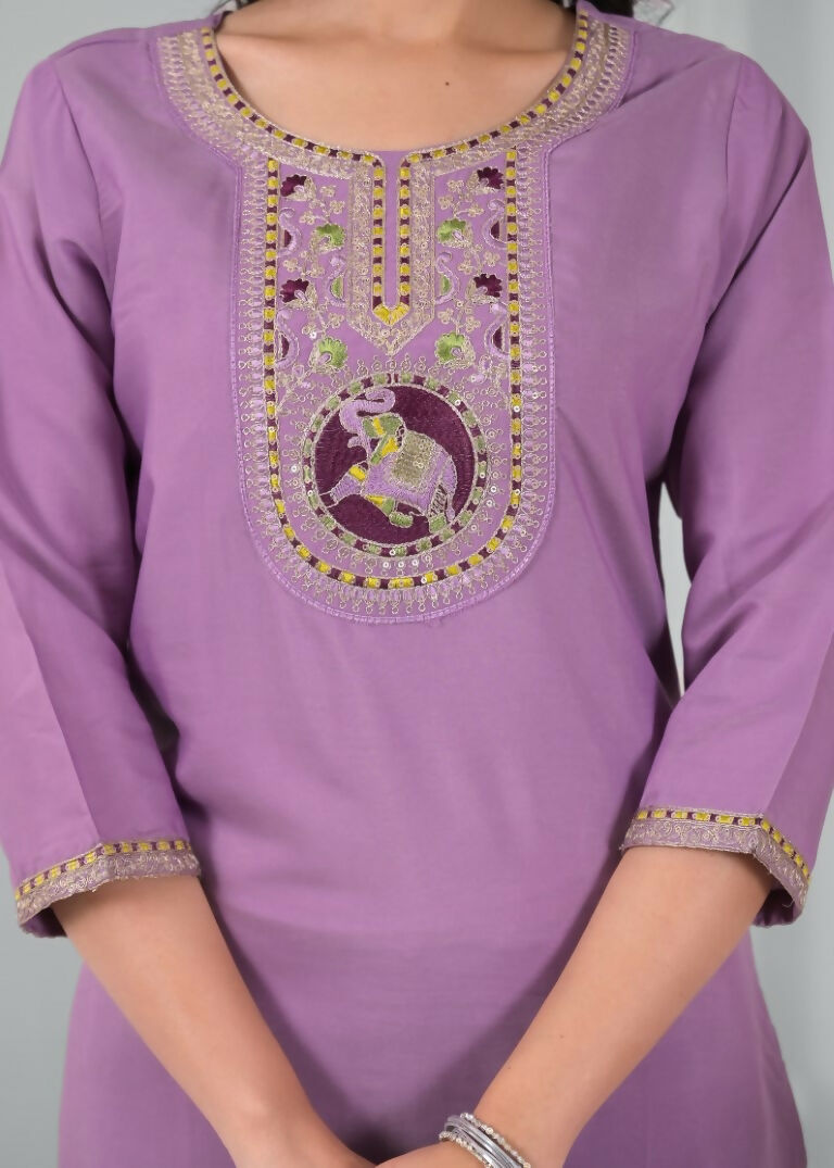 Ethnic Festive Wear Rayon Wine Stitched Suit With Dupatta - Tanisha | Swadesiicart