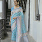 Vishnu Weaves Women's Firozi Paithani Silk Saree with Blouse - Swadesiicart