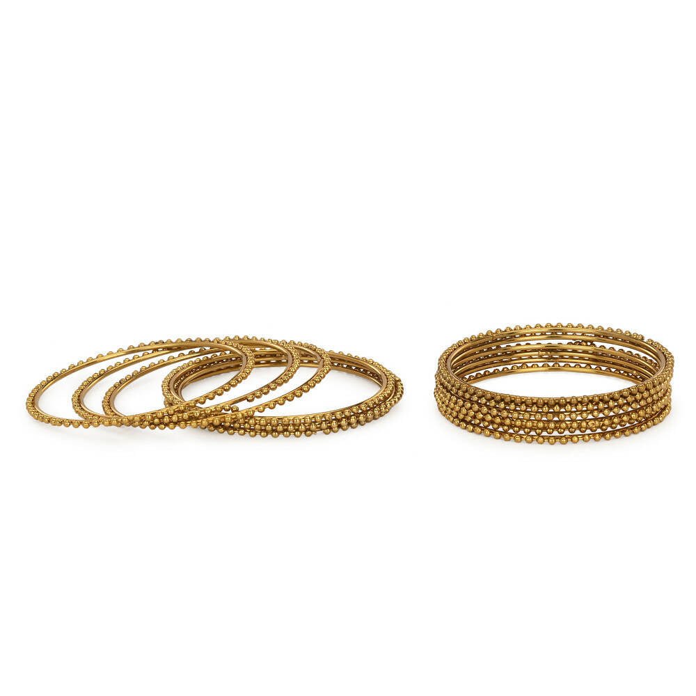 Afast Designer Fancy Party Bangle/ Kada Set, Gold, Metal, Pack Of 12 - Swadesiicart