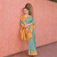 Vishnu Weaves Women's Rama Tussar Silk Woven Saree with Blouse - Swadesiicart