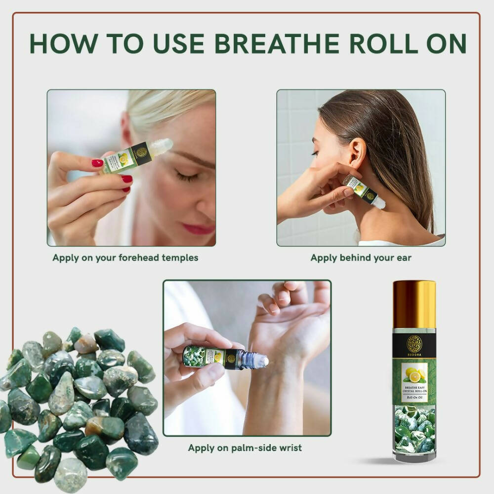 Buddha Natural Breathe Easy Crystal Roll On - Swadesiicart