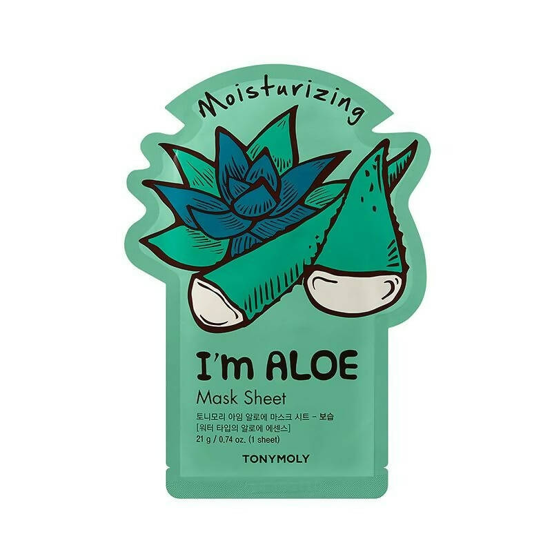 Tonymoly I'M Aloe Mask Sheet | Korean Soothing Sheet Mask for Sensitive, Dry & Irritated Skin