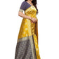 Vamika Banarasi Jacquard Weaving Yellow Saree (Dangal Yellow) | Swadesiicart