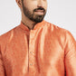 Ethnic India Orange Men's Kurta Bandhani Polyester | Swadesiicart