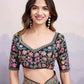 Black Georgette Bandhani Printed,Embroidery Work Saree - Surkhi