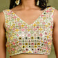Amodini Designer Studio Multicolor Mirror Work Sleeveless Padded Blouse