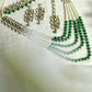 Mominos Fashion Johar Kamal Gold-Polished Rani Haar with Green and Off white Pearls Jewellery Set - Mominos Fashion