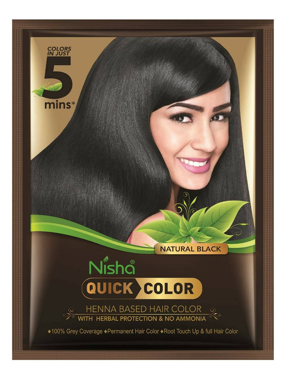 Nisha Henna Based Quick Hair Color Black - Swadesiicart