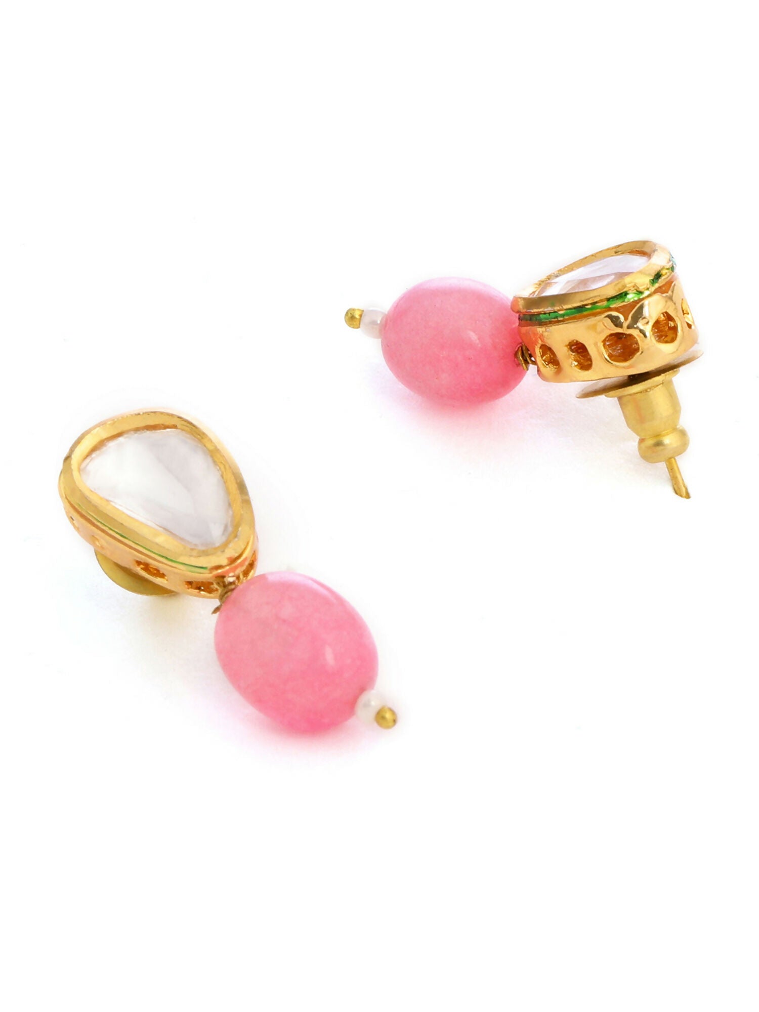 Ruby Raang Pink Kundan Studs | Swadesiicart