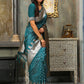 Astita Banarasi Silk Sea Green Saree | Swadesiicart