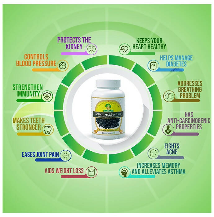 Sushrut Ayurved Good Health Kalonji Ext. Black Seed Capsules - Swadesiicart