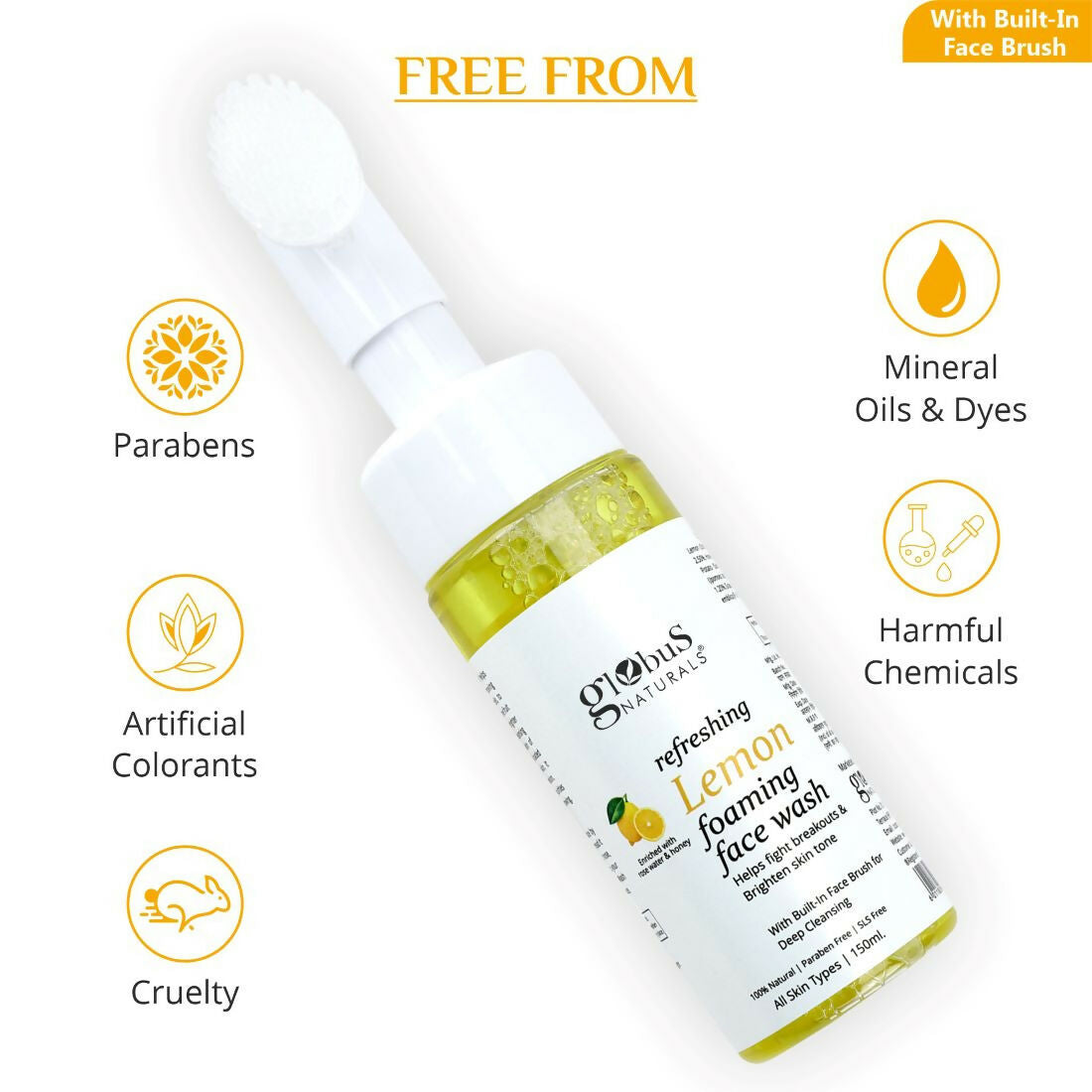 Globus Naturals Brush Lemon Face wash | Swadesiicart