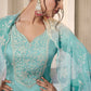 Anaita Aqua blue Embroidered Silk Stitched Salwar Suit
