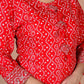 Miravan Women's Festive Wear Red Bandhani Printed Straight Kurta - Swadesiicart