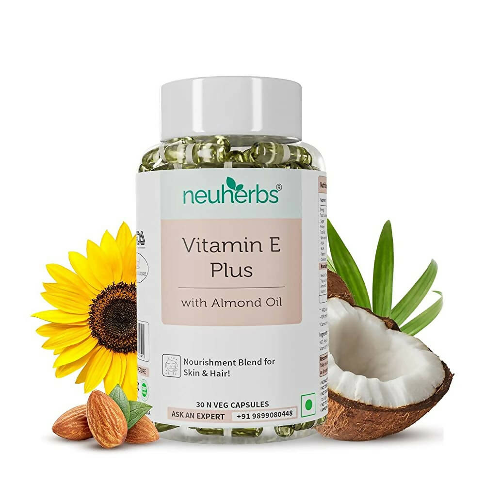 Neuherbs Vitamin E Plus Veg Capsules With Almond Oil - Swadesiicart