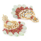 Gold-Toned Red Contemporary Gold-Polished Chandbalis Earrings - Ruby Raang | Swadesiicart
