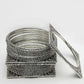 NVR Women's Set of 8 Silver-Toned German Silver Oxidised Bangles - Swadesiicart