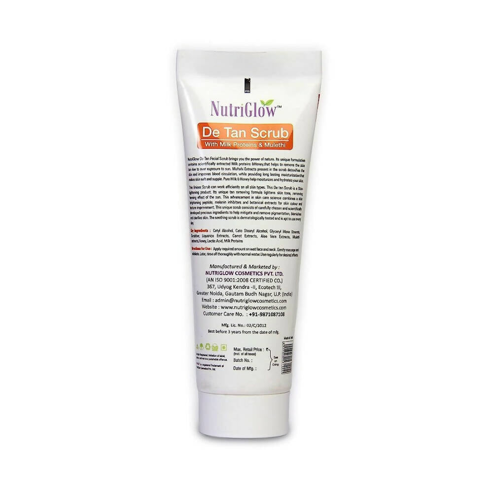 NutriGlow De Tan Scrub With Milk Protein & Mulethi - Swadesiicart