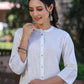 Juniper Women's White Cotton Slub Embroidered Straight Kurta | Swadesiicart