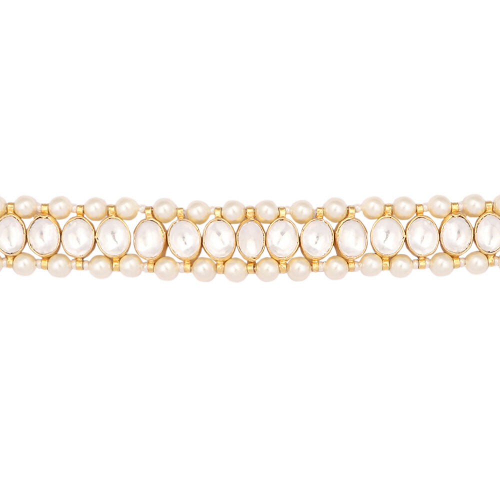 Nuyug 22K Gold Plated Kundan Refined Sleek Matha Patti | Swadesiicart