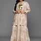 Ahalyaa Women's Traditional Wear Co-ords - Tan - Swadesiicart