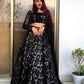 Jyoti Fashion Women's Black Faux Georgette Sequins with Thread Embroidered Designer Lehenga Choli Set | Swadesiicart