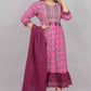 House of RP Women's Pink Cotton Kurta & Dupatta Set | Swadesiicart