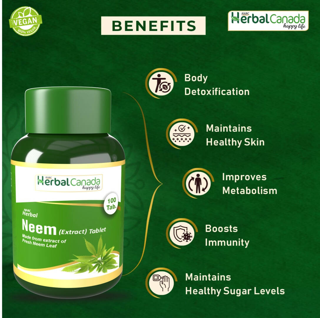 Herbal Canada Neem Extract Tablets - Swadesiicart