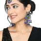 Mominos Fashion Johar Kamal Silver Jhumkas With Maang Tikka Earrings - Swadesiicart