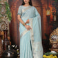 Shree Shyam Fashion Organza Sky Blue Saree