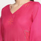 Ahalyaa Pink Chanderi Orange khari Print Kaftan With Trouser | Swadesiicart