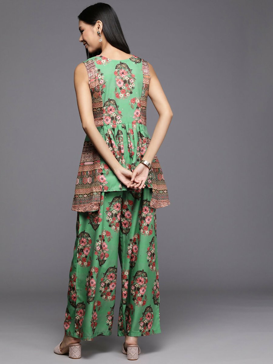 Ahalyaa Women's Traditional Wear Co-ods - Green - Swadesiicart