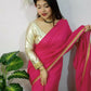 Exclusive Collection Beautiful Khadi Cotton Handloom Saree With Beautiful Zari Border - Pink - Swadesiicart