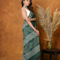 Very Much Indian Handblock Printed Cotton Saree With Natural Dyes - Leaf Green | Swadesiicart