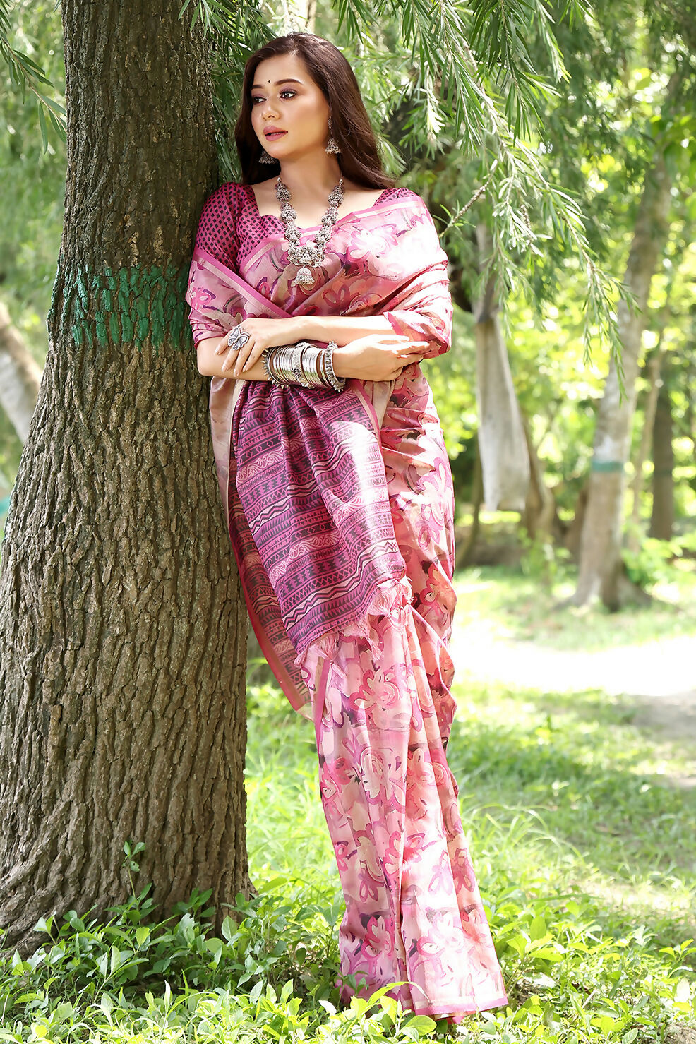 Vishnu Weaves Women's Rani Cotton Silk Woven Saree with Blouse - Swadesiicart