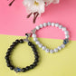 NVR Men & Women Set of 2 Black & White Marbel Crystal Bracelet - NR Retail-NVR
