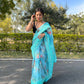 Vamsee Sky Blue Organza Saree - Swadesiicart