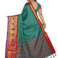 Vamika Banarasi Silk Rama Green Weaving Saree | Swadesiicart