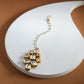 White Gold-Polished Kundan Studded Beaded Maang Tikka - Ruby Raang | Swadesiicart