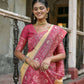 Vishnu Weaves Women's Rani Handloom Raw Silk Woven Saree with Blouse - Swadesiicart