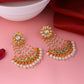 NVR Women Gold-Polished Kundan Chandbali Earrings | Swadesiicart