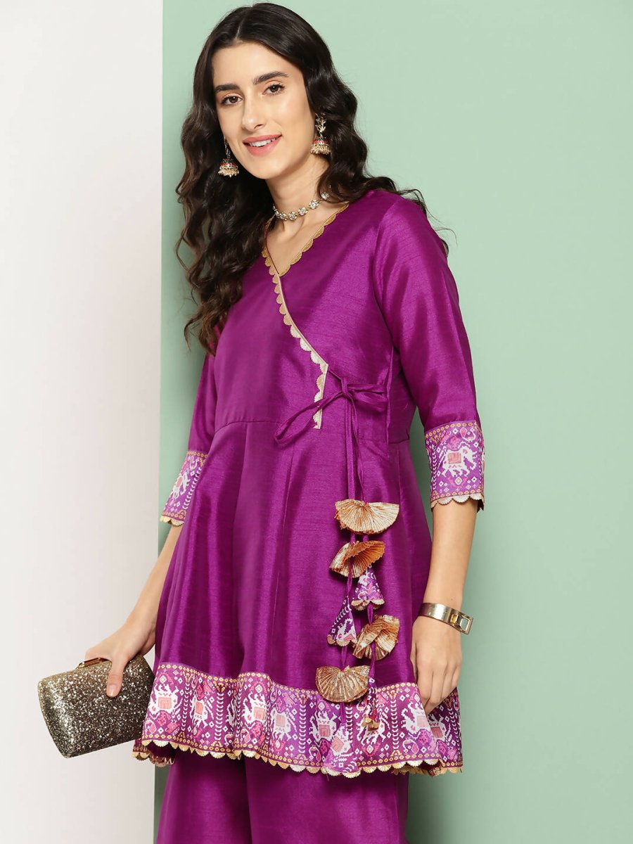 Ahalyaa Women's Traditional Wear Co-ods - Purple | Swadesiicart