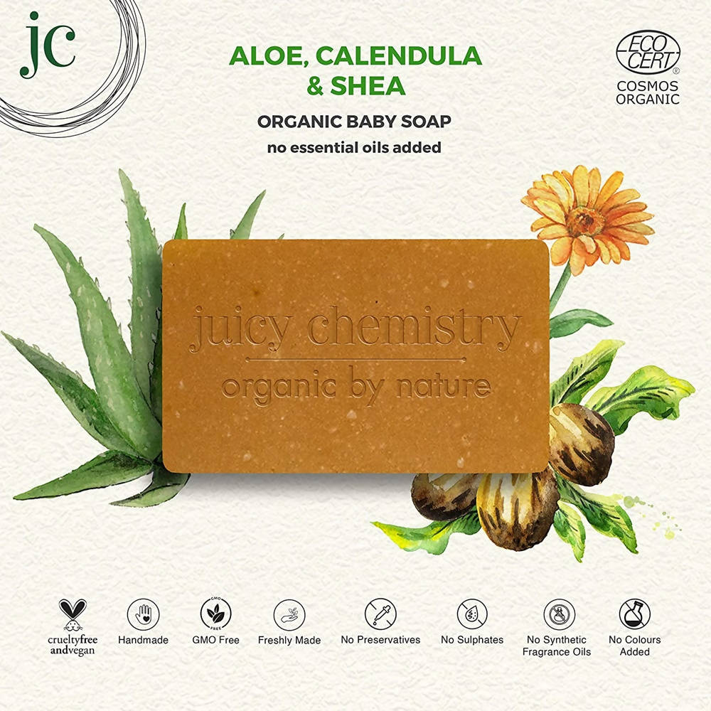 Juicy Chemistry Aloe Calendula & Shea Organic Baby Soap - Swadesiicart