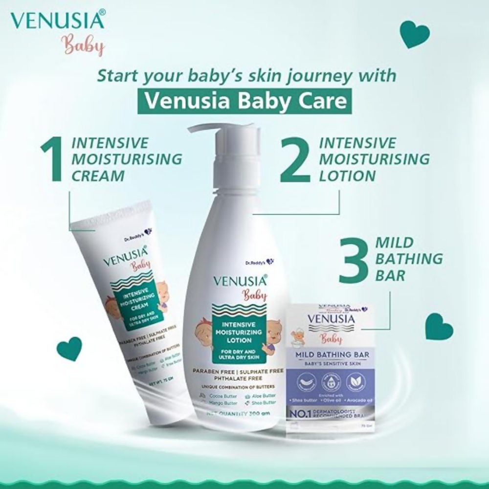 Dr. Reddy's Venusia Baby Intensive Moisturizing Cream | For Dry & Ultra-Dry Skin | Paraben & Sulphate-Free - Swadesiicart