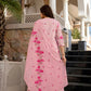 The52 Pink Women's Beautiful Chanderi Fabric Printed Work Straight Kurta Pant and Dupatta Set - Swadesiicart