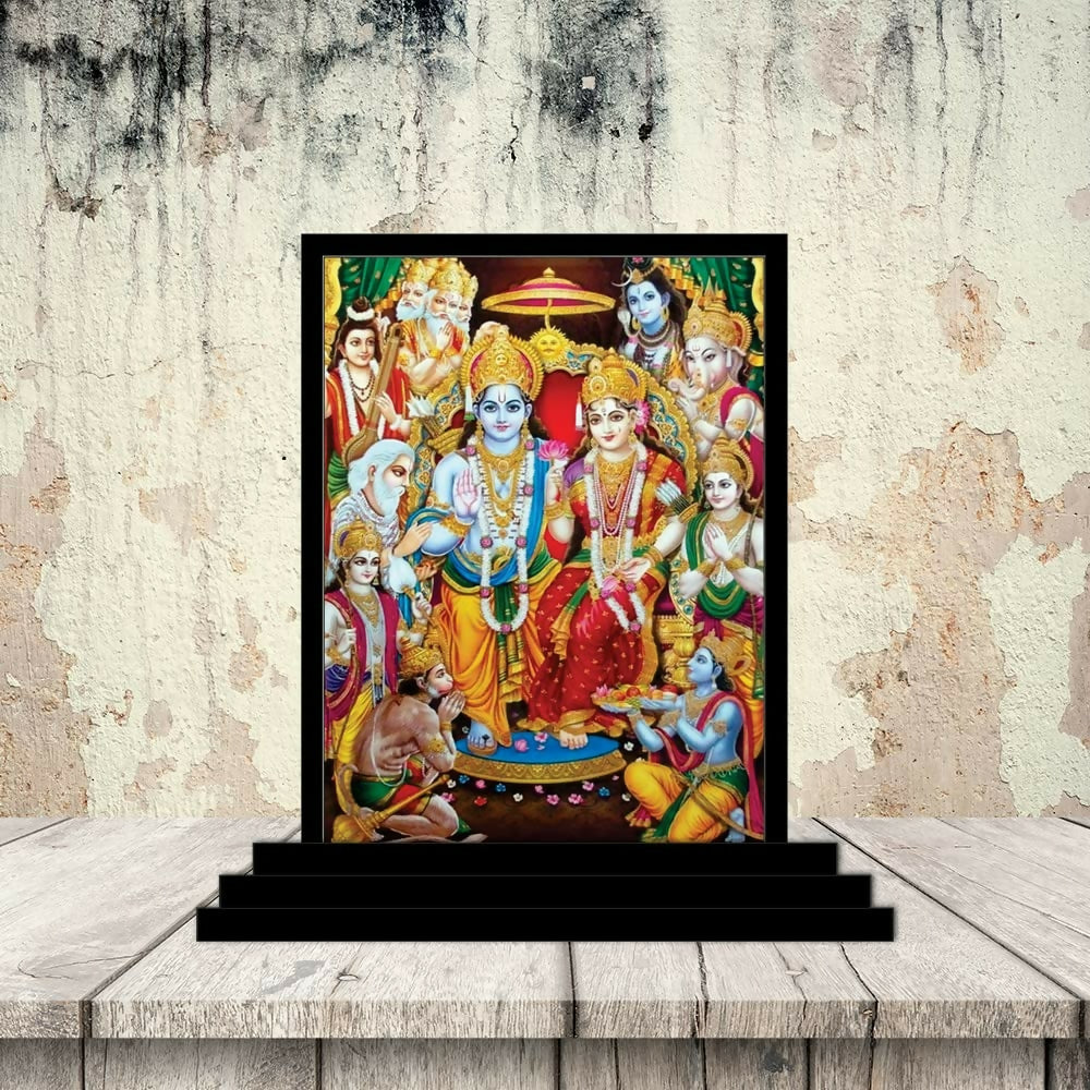 Vprint Quality Ram Darbar Wooden Car Dashboard Idol - Swadesiicart