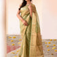 Joban Fashion Green Pure Banarasi Tissue Saree | Swadesiicart
