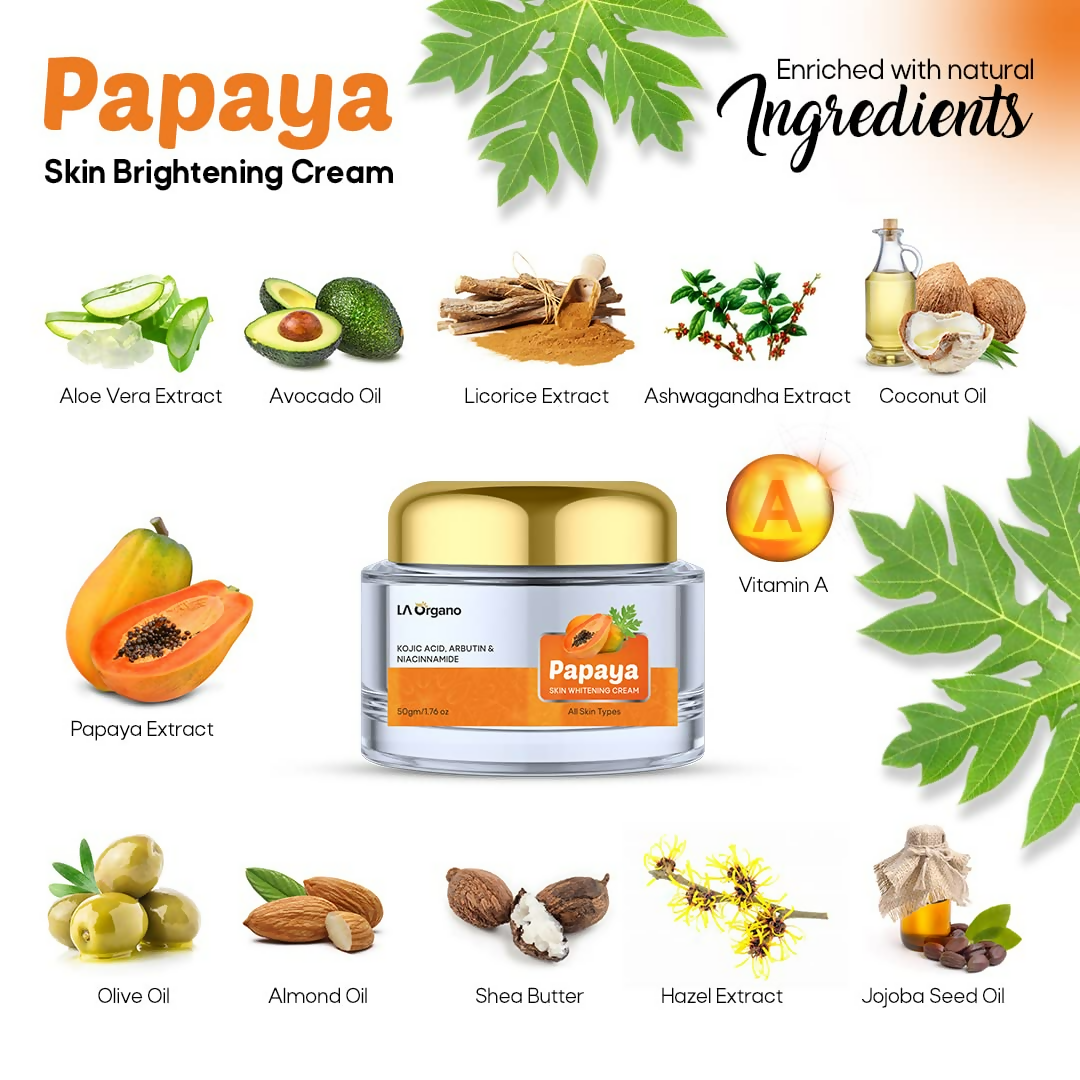 LA Organo Glutathione Papaya Soap and Papaya Cream Combo | Swadesiicart