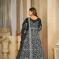 Jyoti Fashion Women's Black Net Embroidered Anarkali Kurta Pant Set With Dupatta | Swadesiicart